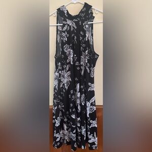 MSK Black and White Floral Maxi Dress